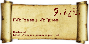 Füzessy Ágnes névjegykártya